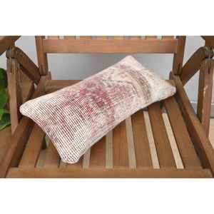 Luxury Wool Kilim Pillow 8x16 Inch Beige Rustic Design with <b>Vintage</b> Fluffy Floral Print Patterns Woven Silk Portable <b>Bedding</b> - Product Image 5