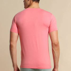 Camiseta de algodón de buena calidad para hombre de verano de nueva marca para hombre, camisetas de ajuste Regular con cuello en V sólido de algodón para hombre - Product Image 2