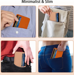 Tarjetero de cuero genuino personalizado, ligero, de alta calidad, tarjetero para hombre, Cartera de bolsillo, Mini Smart Slim Crazy Horse de cuero - Product Image 2