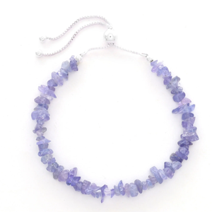 Bracelet fin en argent sterling 925 Bracelet Bolo en tanzanite à coupe brute avec fil flexible souple Cadeau pour femme dans une boîte-cadeau - Product Image 3