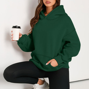 Logotipo personalizado Streetwear Color Block Transpirable 100% Algodón Fleece Heavyweight Bordado Pullover Sudaderas con capucha de punto para mujeres - Product Image 5