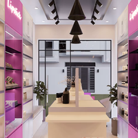 Vitrine de présentation de luxe pour maquillage et parfums avec éclairage LED - Meuble de présentation personnalisable pour les magasins de détail