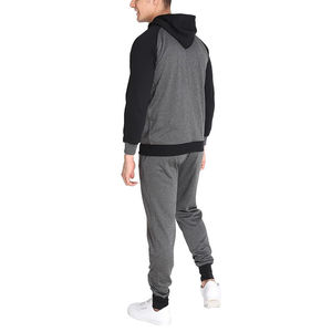 Ensemble de survêtement gris foncé uni pour homme, veste zippée en polaire premium et pantalon de jogging, vêtements de sport d'hiver, vente en gros, vente d'usine OEM - Product Image 4