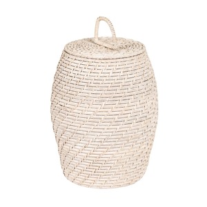 Juego de 2 cestas redondas de ratán con tapas, cestas de almacenamiento hechas a mano, venta al por mayor, ecológicas, hechas en Vietnam - Product Image 4