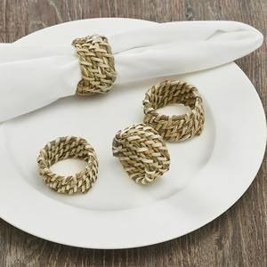 Vietnam anneau porte-paille naturel pour serviette prix de gros jonc de mer ronds de serviette tissé à la main herbe de mer décor de table - Product Image 2