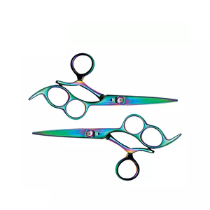 Vente en gros de ciseaux à cheveux de coiffeur professionnels de 6 pouces sur mesure en acier inoxydable lames droites et incurvées beauté à pointe émoussée pointue - Product Image 3