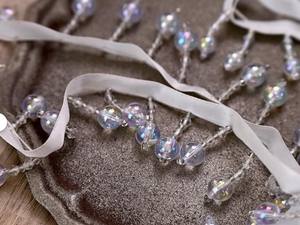 Dangling Drop Round Bead handmade Beaded pearl Trim, Tassel Beaded Trim, Tubes <b>Fringe</b> Trim for Party Costumes - Product Image 3