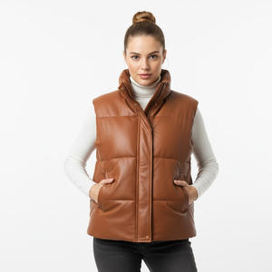 Chaleco de Motociclista sin Mangas para Mujer, de Cuero Genuino, Impermeable, Abrigado para Invierno, Proveedor de Fábrica OEM, Venta al por Mayor, Personalizado, Ropa Exterior Informal - Product Image 1