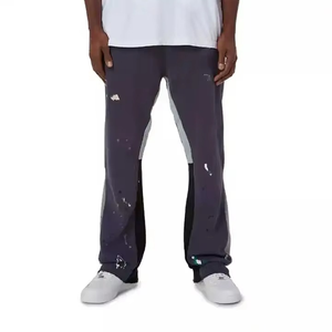 Pantalons de survêtement en coton épais de 450 g Impression personnalisée du logo Pantalons de survêtement amples et unis Pantalons de survêtement de sport pour hommes - Product Image 4