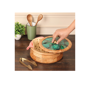 Casserole en bois, casserole artisanale, forme ronde, vaisselle, réchauffeur de nourriture, fondue, fournisseur en gros - Product Image 6