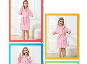 Albornoces de lana suave hechos en India para niños Estilos impresos sólidos en satén Textiles lisos para el hogar para el invierno - Product Image 3
