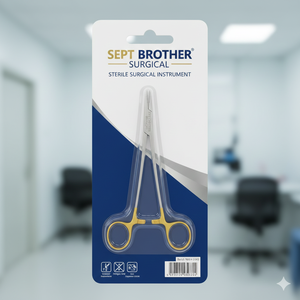 Porte-aiguilles en carbure de tungstène de haute qualité, pinces Mayo Hegar, porte-aiguilles chirurgical avec anneaux dorés - Product Image 5