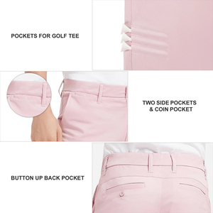 OEM Service Men's Classic Fit Golf Pant Four Way Stretch <b>Light</b> Pink Color Slim Flat Front Style Golf <b>Trousers</b> - Product Image 4