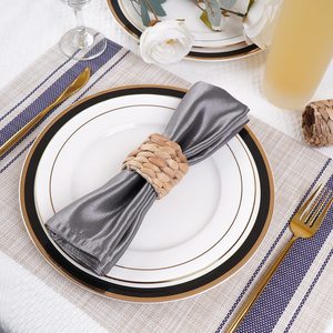 Anneaux naturels tressés à la main blancs pour serviettes en gros eco porte-anneau de serviette en jacinthe d'eau décor de mariage - Product Image 6