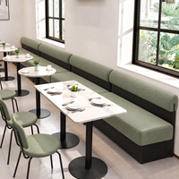 Ensemble de mobilier de restaurant commercial de luxe moderne, sièges en cuir PU, tables et chaises pour hôtel, café, bistrot