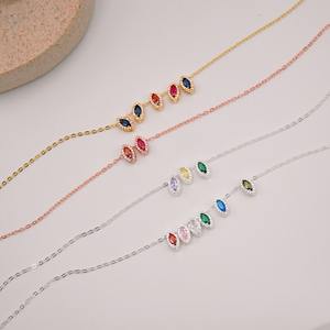 Mini collar familiar de piedra natal de Plata de Ley 925 de alta calidad, joyería personalizada de moda para mamá, regalo personalizado para cumpleaños - Product Image 5