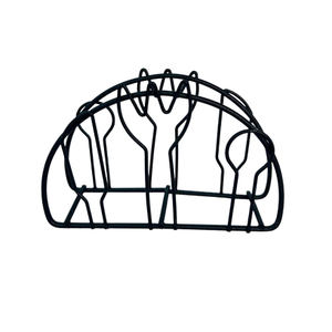 Plateau à serviettes moderne Ustensiles de cuisine en métal Look moderne Meilleure vente Support de mouchoirs Couleur noire Décoration de table - Product Image 1