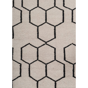 พรมขนสัตว์ทอลายเรียบสีเทาและดำ รุ่น Indusbar ADPV-13002 ลายเรขาคณิต สำหรับห้องนั่งเล่น หนา 10 มม. เหมาะสำหรับวัยรุ่น - Product Image 3