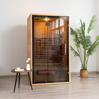 Nouvelle conception de sauna infrarouge intérieur à vapeur pour 2 personnes, sauna infrarouge en bois de cèdre, hammam