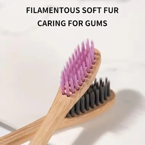 Vente de gros Nouveau style Brosse à dents écologique en bambou naturel Brosse à dents avec logo personnalisé - Product Image 2