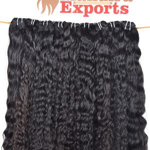 Extensiones de cabello de templo crudo de un solo donante indio, cutícula sin procesar alineada, cabello humano rizado profundo, trama doble de onda Natural - Product Image 2