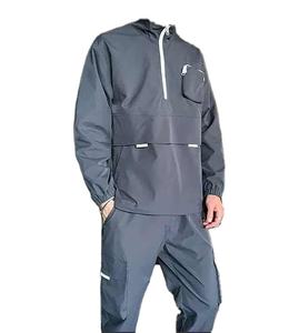 Survêtement unisexe en coton pour homme, coupe-vent de sport respirant avec logo personnalisé, idéal pour le fitness, collection 2026 - Product Image 2