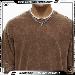 T-Shirts vintage manches courtes lavage à l'acide t-shirt Streetwear coton lourd t-shirts personnalisés de haute qualité - Product Image 5