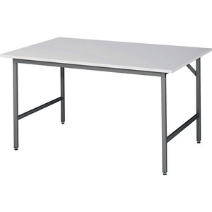 Table de travail Jerry 1500 x 1000 x 800-850 mm avec cadre gris et plateau en mélamine finition brute - Product Image 1