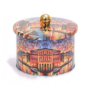 Kontensan EF14103 - Recipiente Redondo Metálico de 1.3L con Asa de Perilla, 140x100mm, Colección Afremov River - Product Image 1