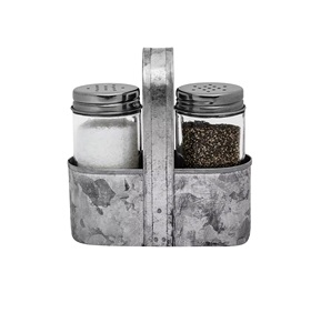 Caddy de sal y pimienta galvanizado hecho a mano de la mejor calidad Caddy hecho a mano forma personalizada caddy de sal de hierro al por mayor - Product Image 2