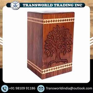 Handmade Bamboo Wooden Modern Cremation Urn European American Unique Design <b>Keepsake</b> Pet Baby <b>Ashes</b> Wholesale Funeral Supplies - Product Image 2