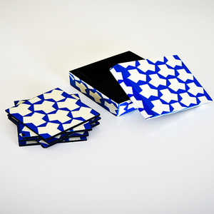 2023 elegante hecho a mano de alta calidad diseño sostenible caja clásica cerrada cuadrada resina Mat Pad posavasos conjunto nuevo estilo para el hogar - Product Image 2