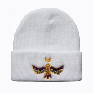 Personnalisé Haute Qualité Jeunesse Vintage Dandy Chaud Aigle Brodé Chapeau Blanc Chapeaux D'hiver Crâne Casquettes Bonnet En Tricot - Product Image 4
