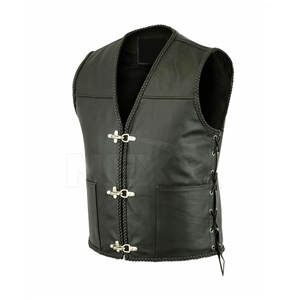 Nouvelle arrivée sans manches Gilet en cuir pour hommes Gilet en cuir de bonne qualité pour hommes Gilet en cuir Offre Spéciale hommes - Product Image 3