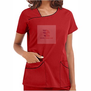 Hauts de gommage unisexe à manches courtes uniforme d'allaitement hauts de gommage - Product Image 3