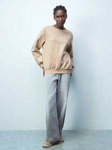 Sweat-shirt pour femme en coton lourd 385GSM, orné de strass et de cristaux, col rond, streetwear d'hiver, logo personnalisé, OEM ODM, usine - Product Image 2