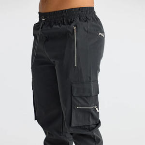 Cargo Pants For Boys Black Color <b>Work</b> <b>Trousers</b> Elastic Waste Slim Fit Streetwear Cargo <b>Trousers</b> With Drawstring Closure - Product Image 5