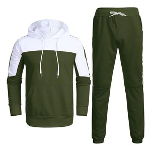 High Quality Men Fall Winter <b>Polyester</b> <b>Jogger</b> Sets Two Piece Set Hooded Track and Pants Custom Fleeced Men Tracksuit - Product Image 1