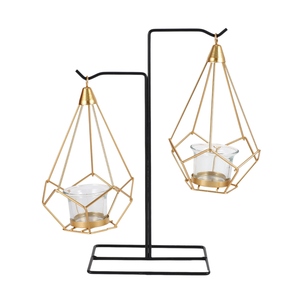 Portavelas de Metal con forma de ciervo, diseño personalizado, acabado dorado y negro hecho a mano, iluminación de decoración multiusos - Product Image 5