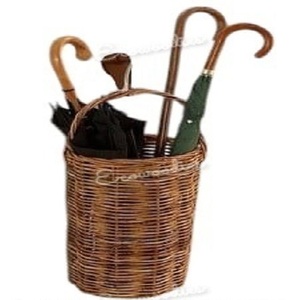 Luxury Classical Style Home <b>Umbrella</b> Stand Wicker and Metal Rattan <b>Holder</b> with Bamboo Storage Baskets for Home Decoration - Product Image 5