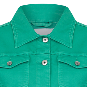 Latest New Arrival 2025 Women's 100% Cotton green <b>Denim</b> Jacket with Vintage Style Women's <b>Denim</b> Jackets & <b>Coat</b> - Product Image 3