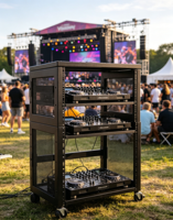 Soporte para Consola de DJ con Rack de 9U/12U y Ruedas Bloqueables para Actuaciones en Escenario y Mezcla de Sonidos