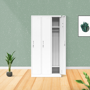 Precio de fábrica, armario de hierro y acero de 3 puertas, casilleros escolares, armario de almacenamiento de Metal para oficina, taller, escuela, muebles de oficina - Product Image 2