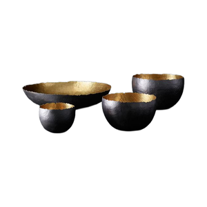 ชุดขายส่งชามขนมหวานอะลูมิเนียมสีทองดำสี่ใบ |   ชามเสิร์ฟช็อกโกแลตและขนมหวานสุดหรูในราคาขายส่งที่ถูกที่สุด - Product Image 1