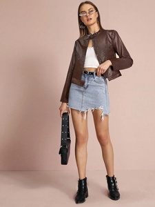 Lupin เสื้อแจ็คเก็ตหนังแท้สำหรับผู้หญิง, เสื้อแจ็คเก็ตฤดูหนาวสไตล์ใหม่ - Product Image 6