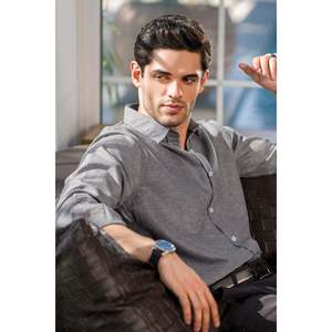Chemises décontractées pour hommes PILIS, 100% coton, tissu popeline respirant, col montant, coupe classique pour le printemps et l'automne - Product Image 3