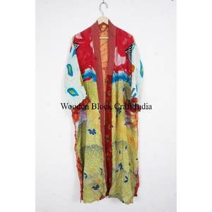 Silk <b>Kimono</b> Handmade <b>Kimono</b> Long Jacket Silk Dressing Gown Wedding <b>Kimono</b> Patchwork <b>Kimono</b> <b>Cardigan</b> For Women - Product Image 4