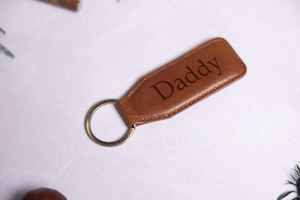 Personalised Brown <b>Leather</b> Vintage Durable <b>Keyring</b> Custom Car Keychain with Custom Logo Personalized Gift for Men - Product Image 4