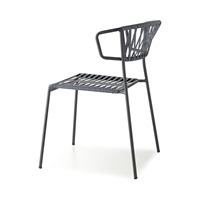 Fauteuil empilable d'extérieur avec structure métallique et siège en sangle PVC