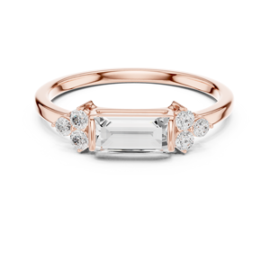 Bijoux de panier en fil Bague en or 10 carats avec aigue-marine ronde - Product Image 6